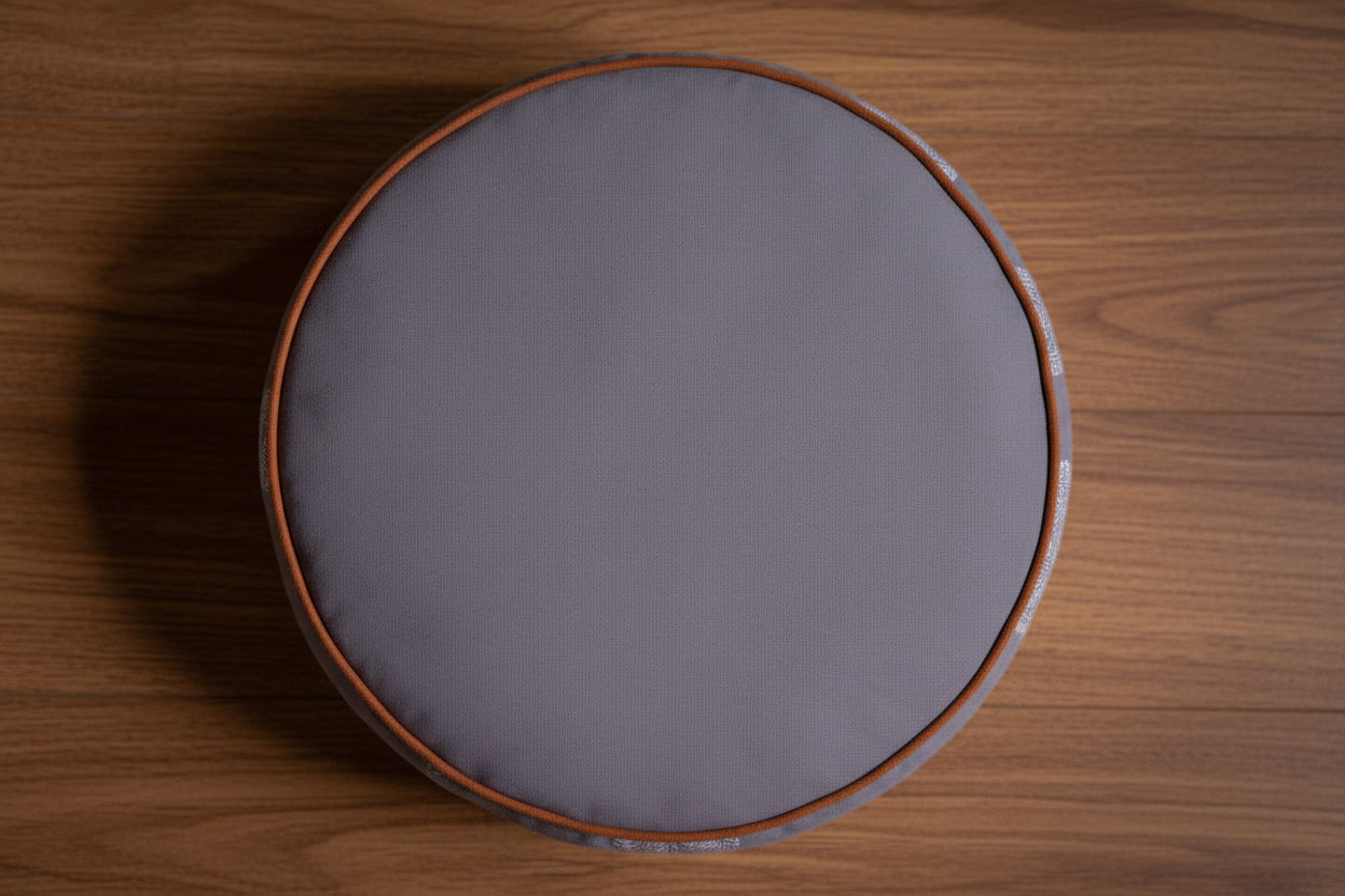 Meditation Cushion, Full-round, Slate Banyan Leaf