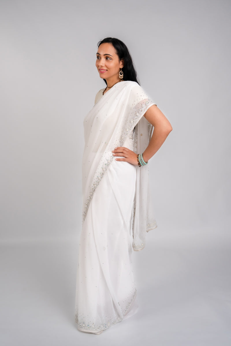 White Goddess Saree