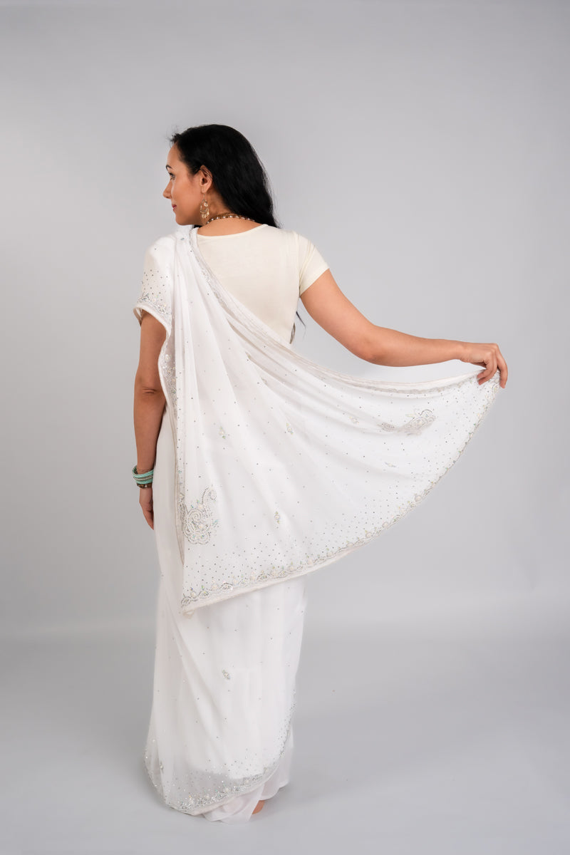 White Goddess Saree