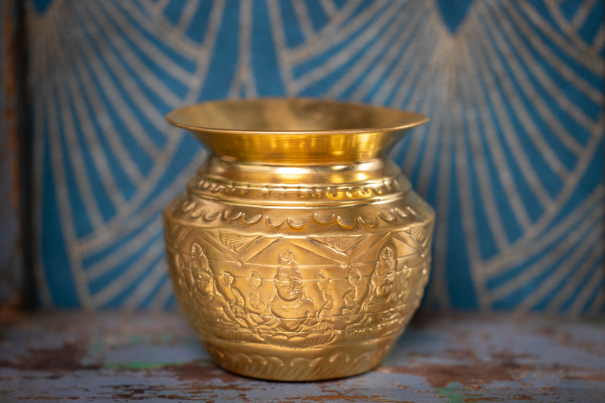 Ashta-Lakshmi Brass Lota Pot