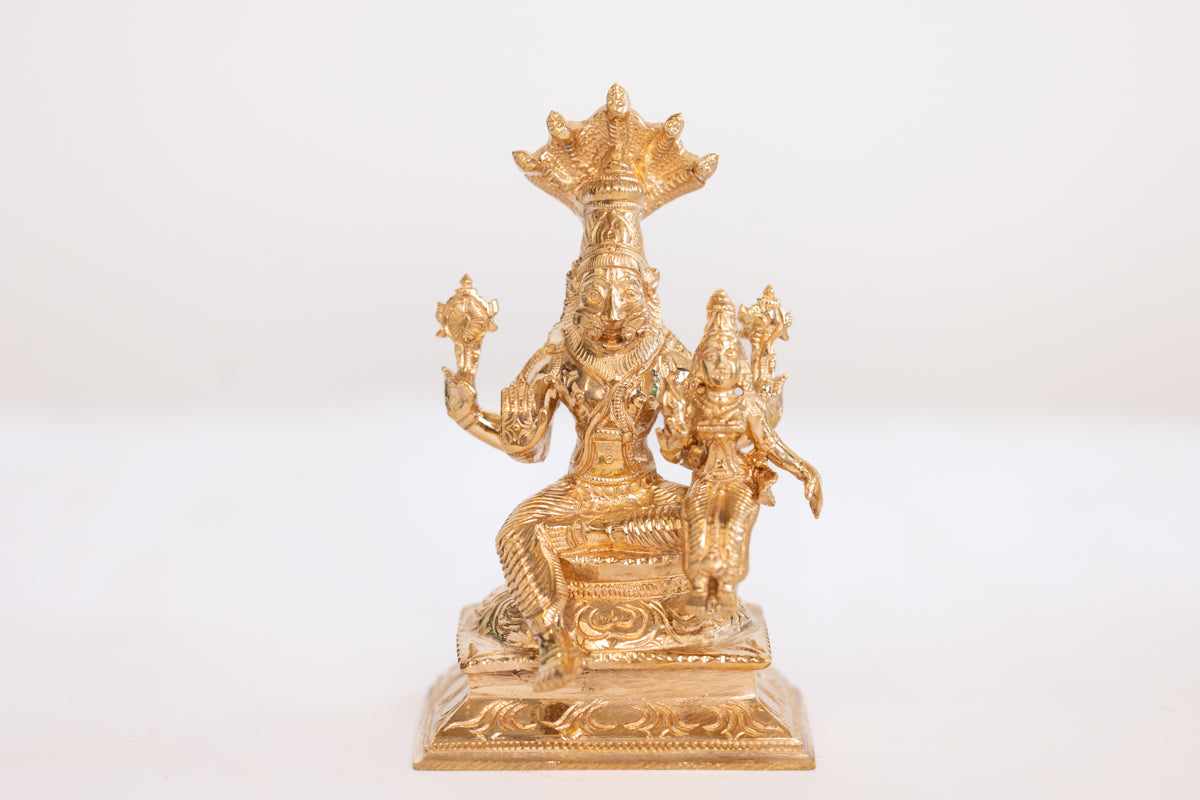 Lakshmi-Narasimha con Nagam - panchaloha