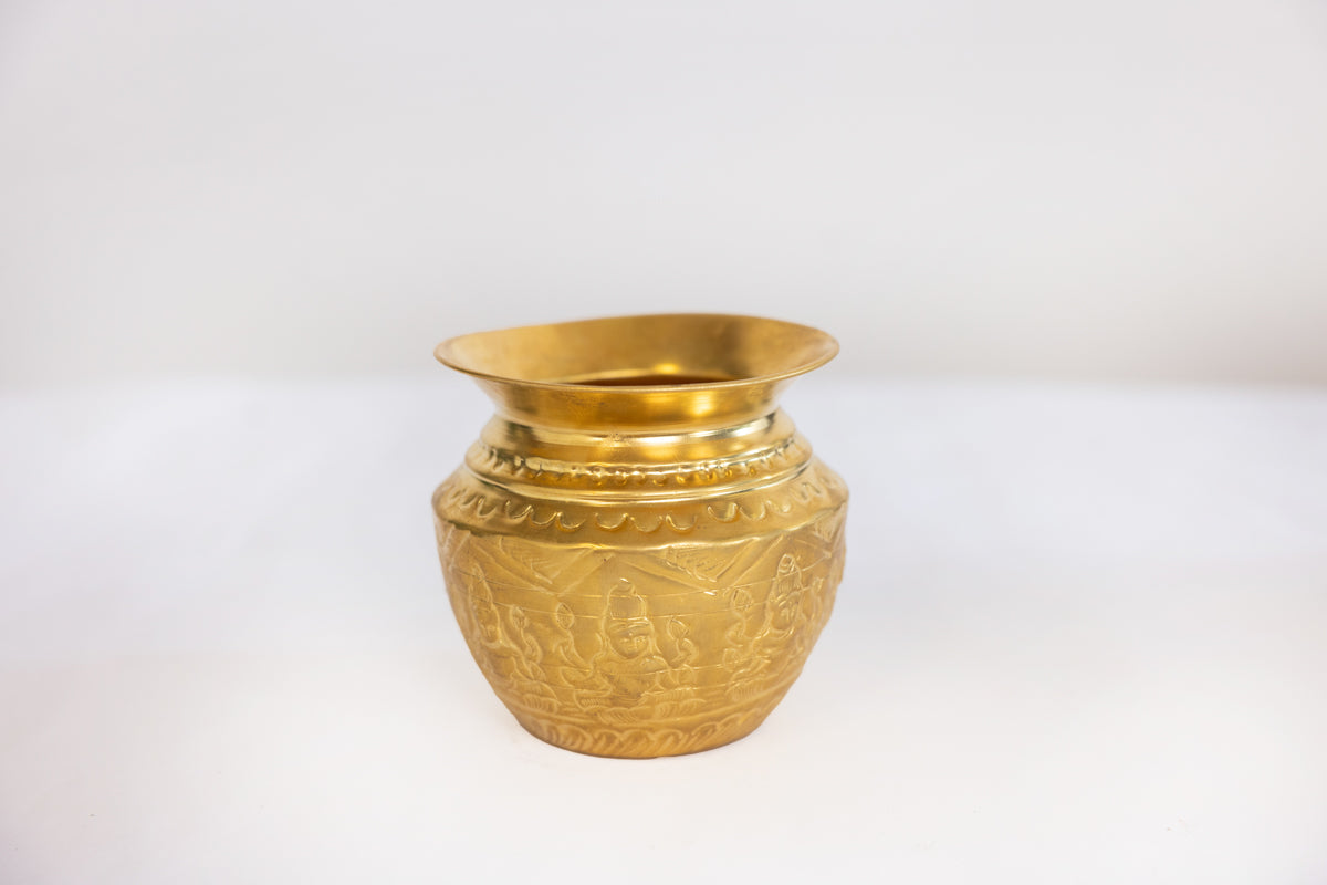 Ashta-Lakshmi Brass Lota Pot