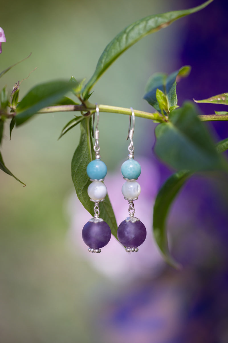 Earrings Amethyst Blue