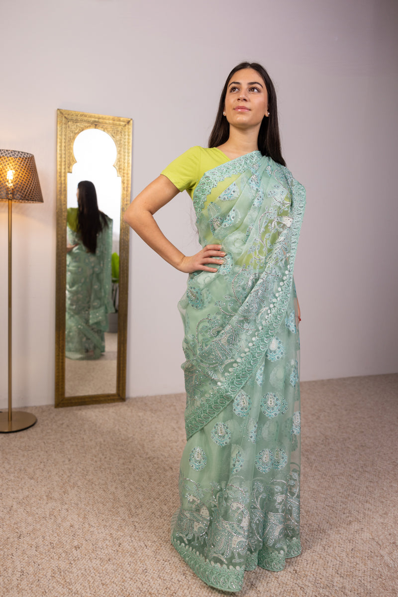 Sari in georgette decorato