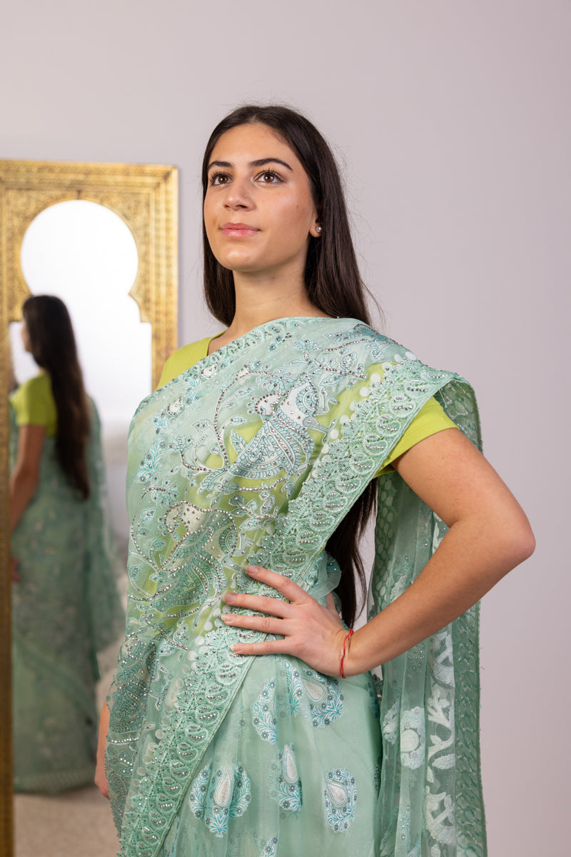 Sari in georgette decorato