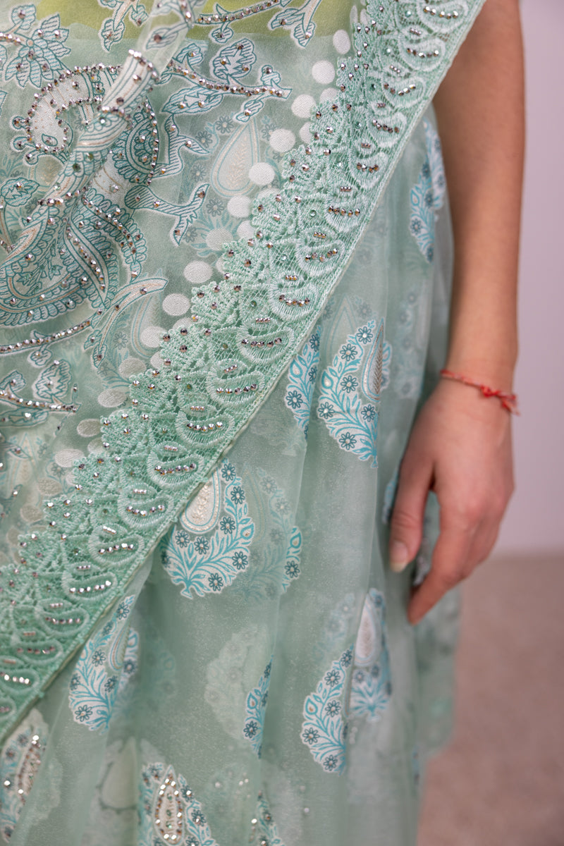 Sari in georgette decorato