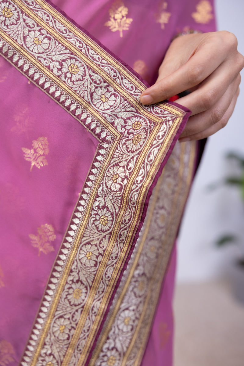 Viola Purple Georgette Saree