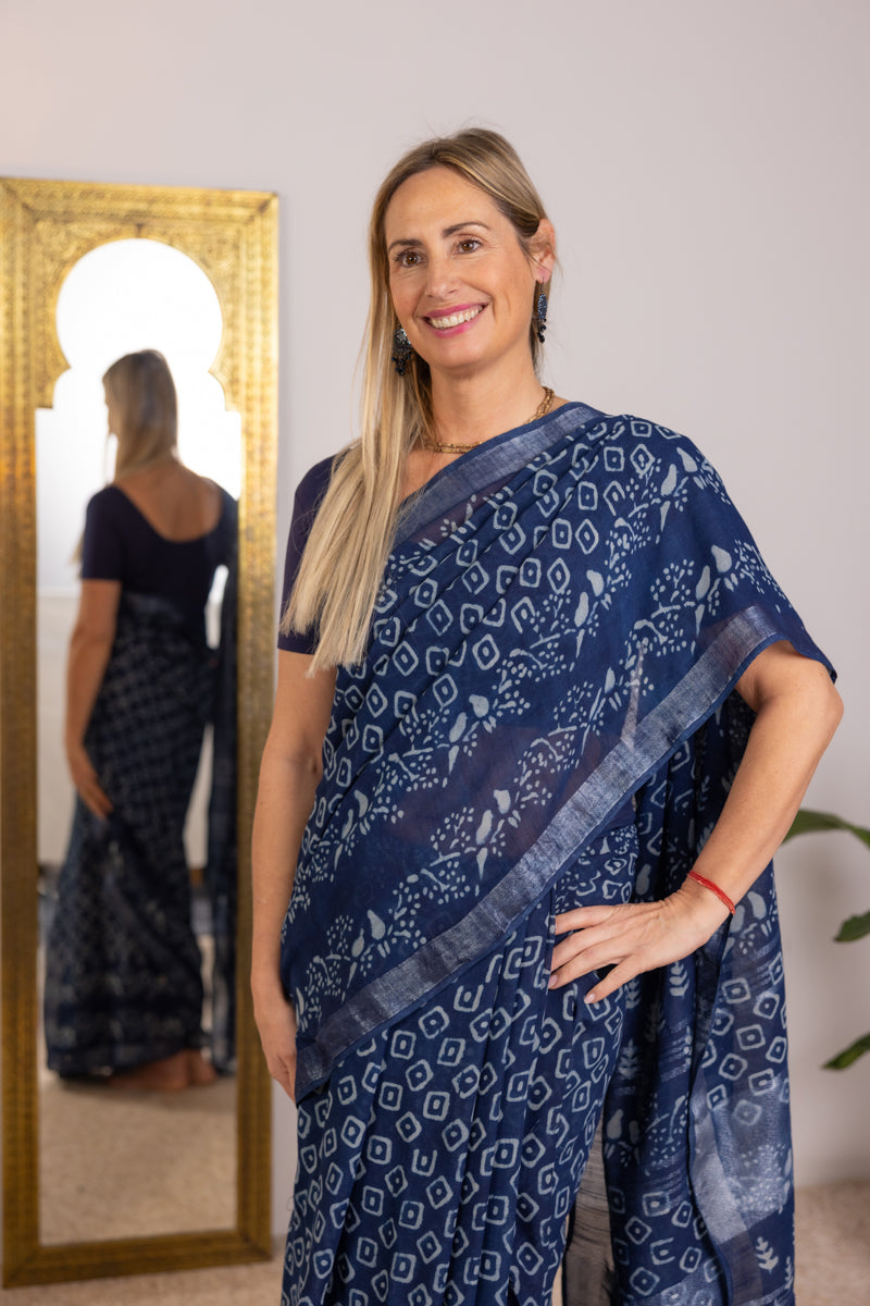 Sari in cotone slub