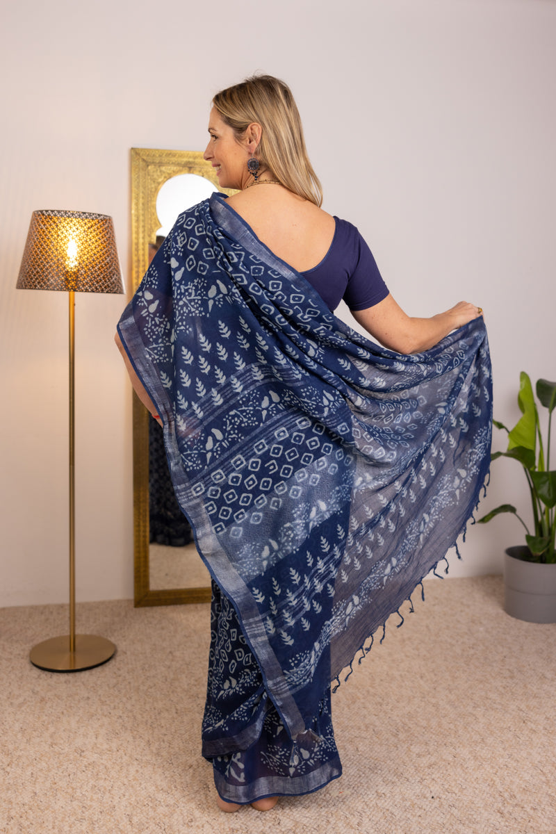 Sari in cotone slub