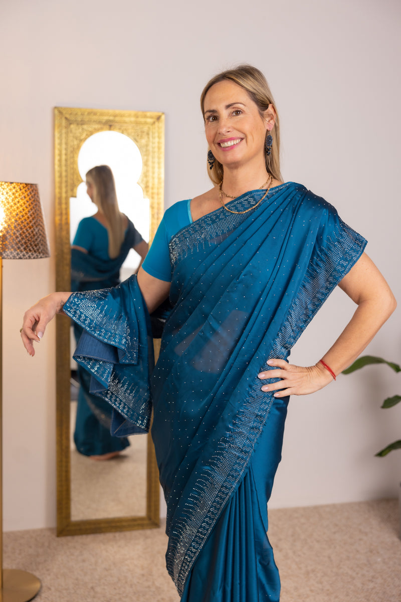 Sea Blue Saree