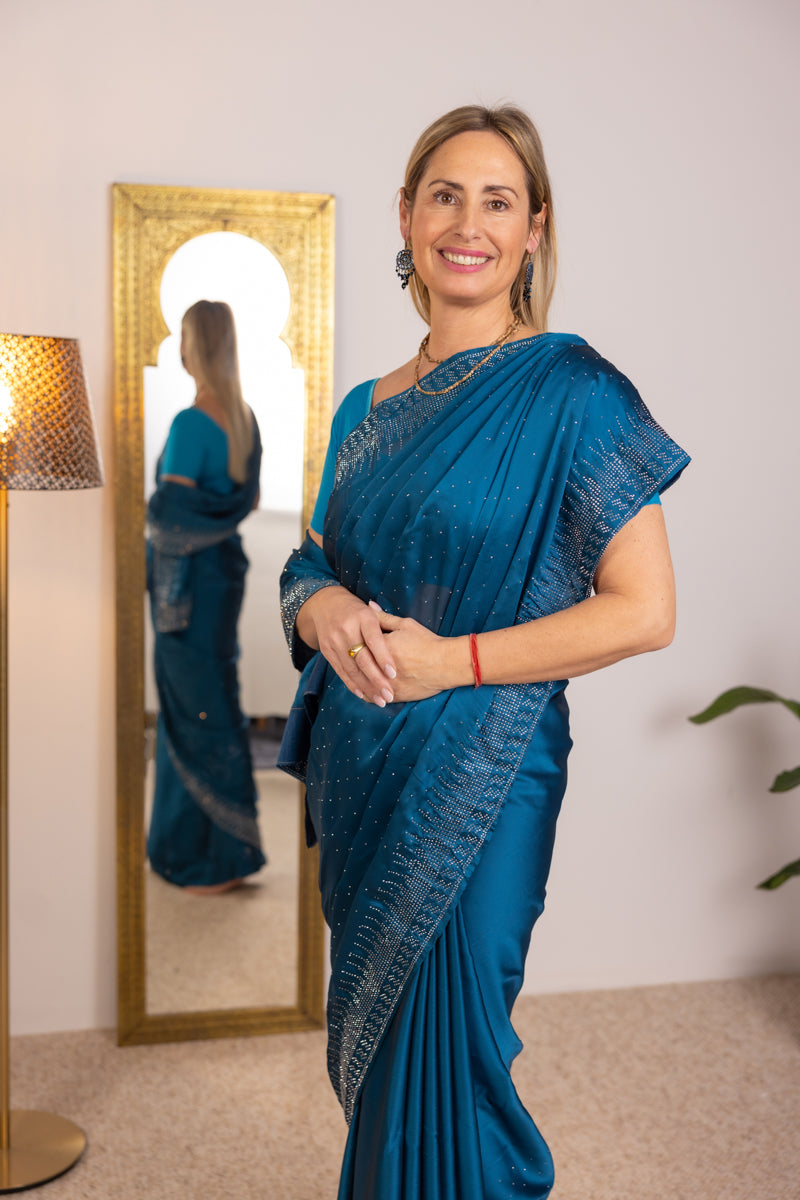 Sea Blue Saree