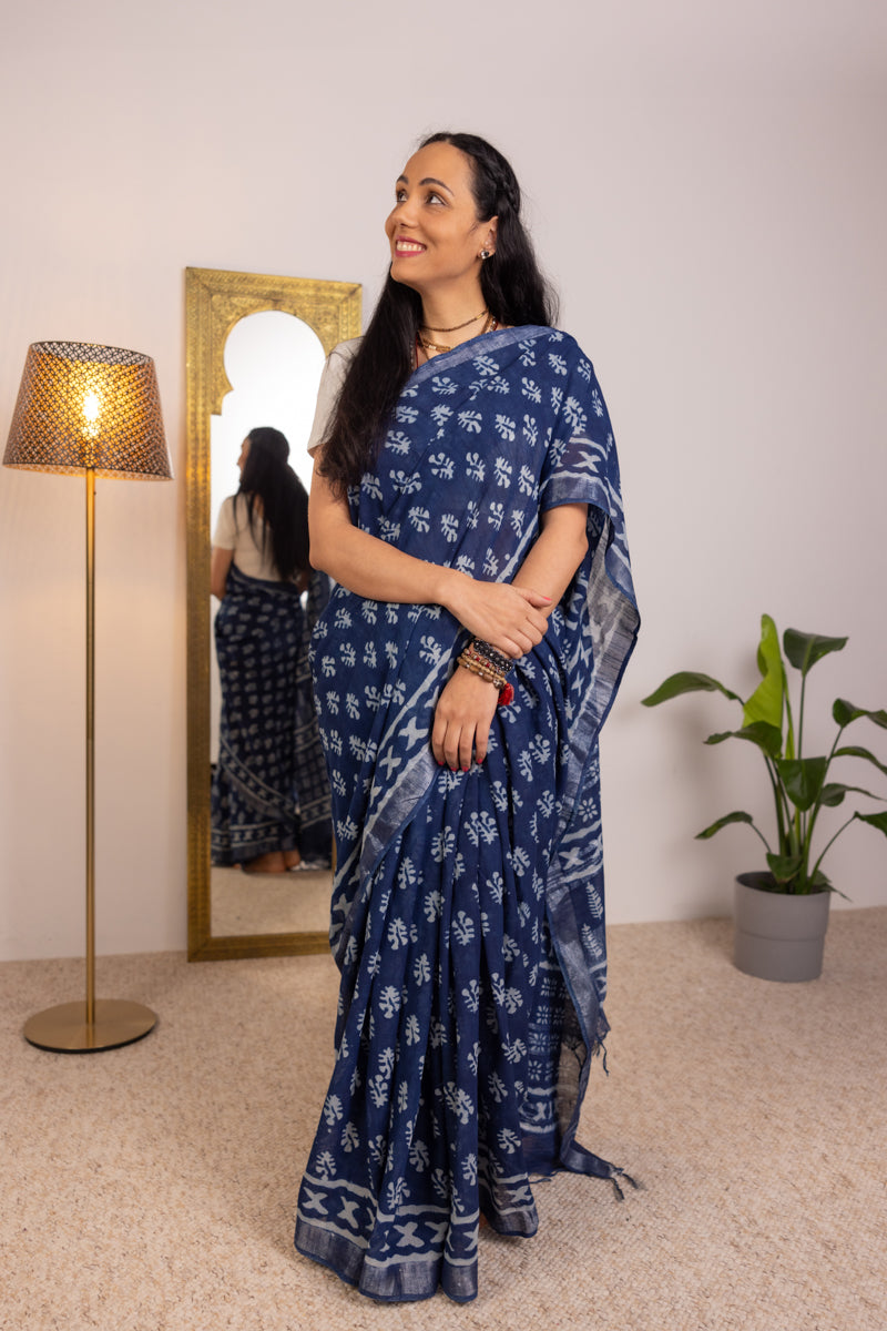 Sari in cotone slub