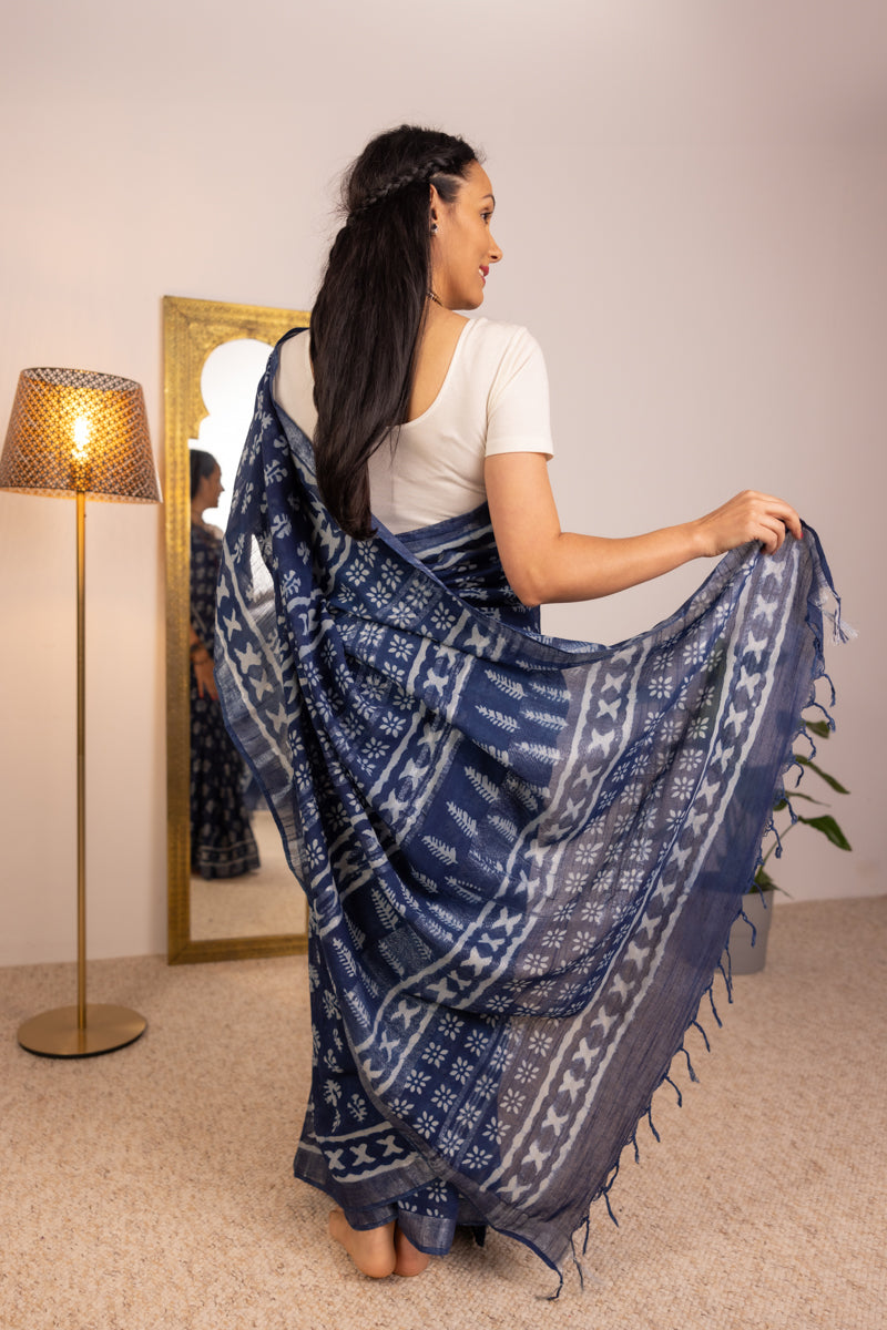 Sari in cotone slub