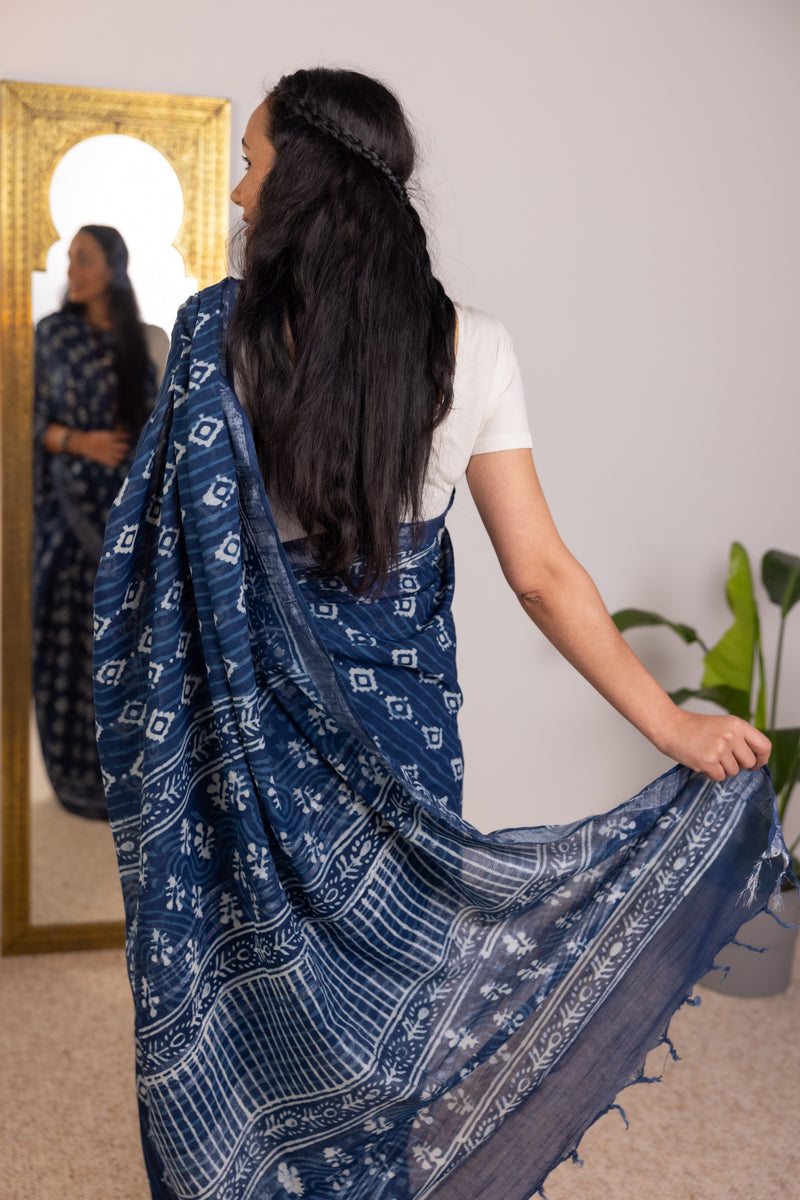 Sari in cotone slub