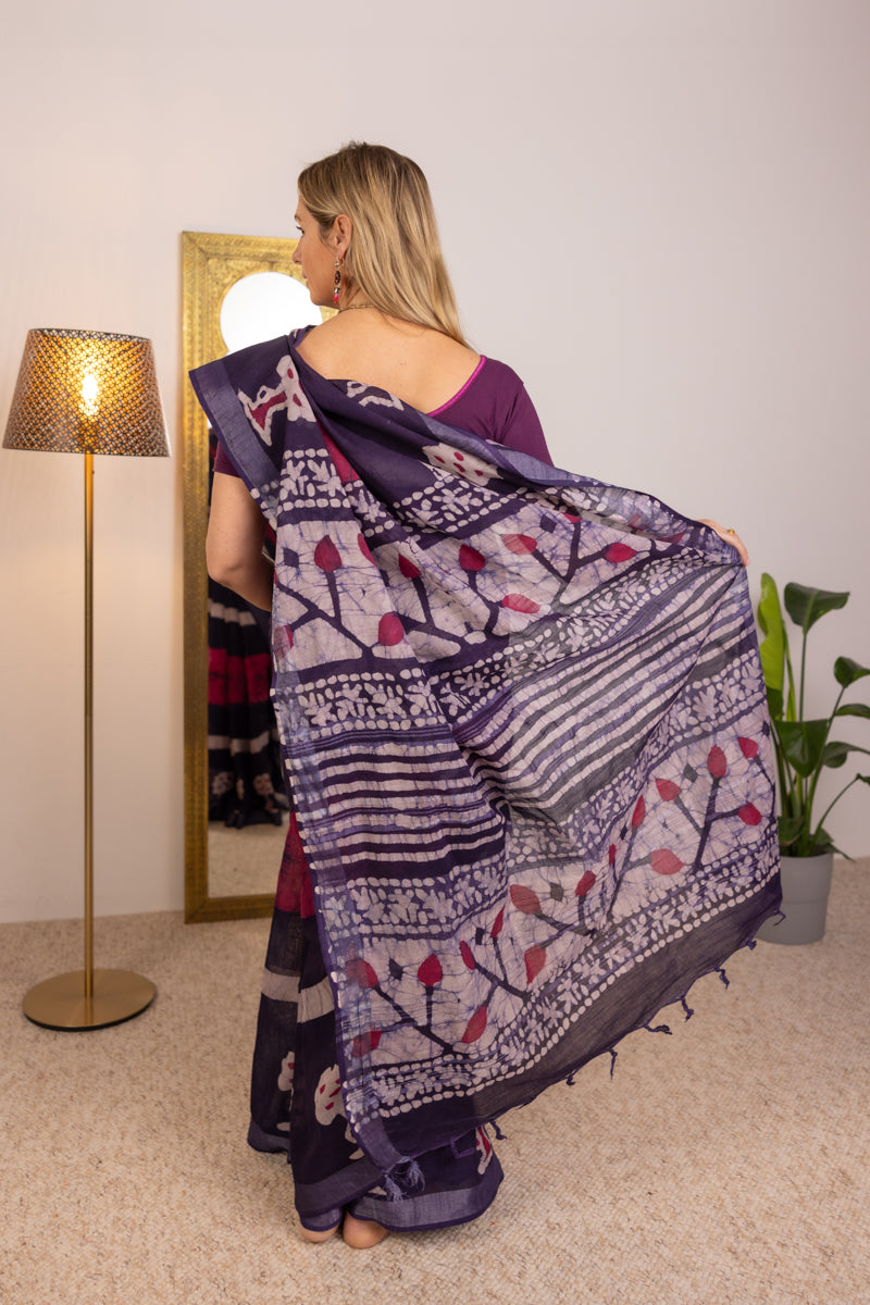 Sari in cotone slub