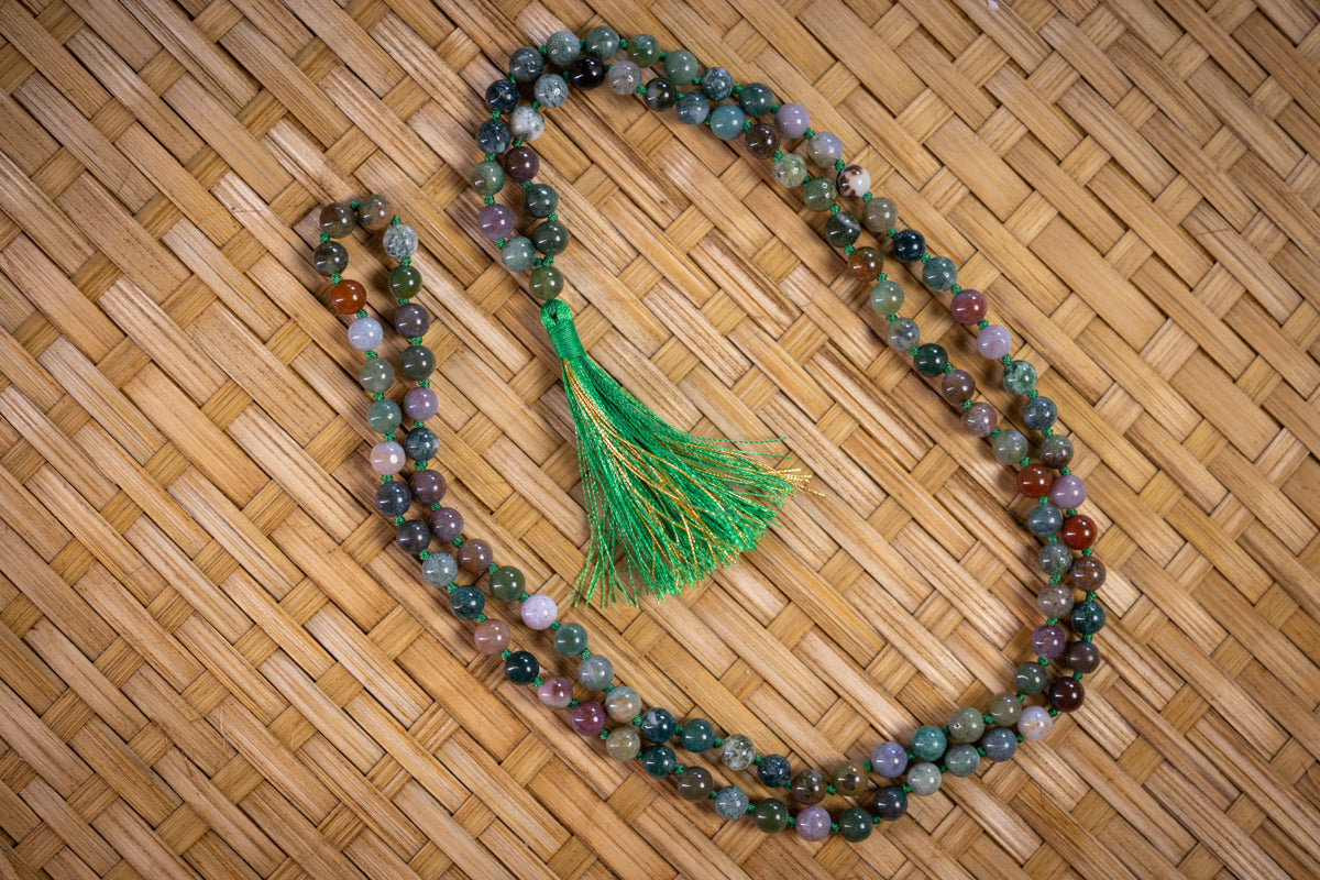 Moss Agate Mala