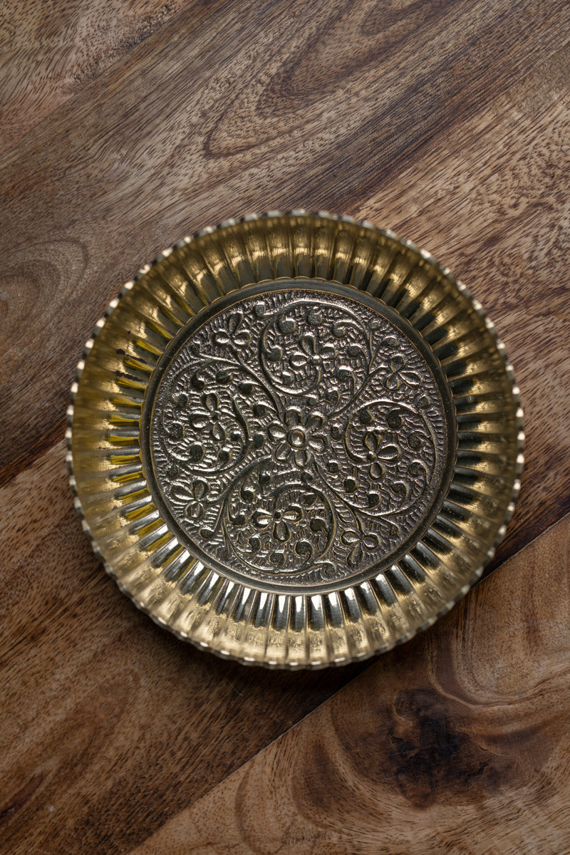 Puja plate engraved