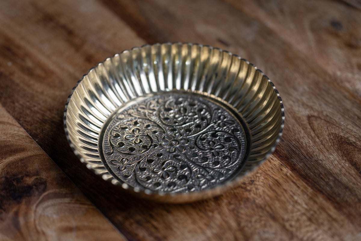 Puja plate engraved