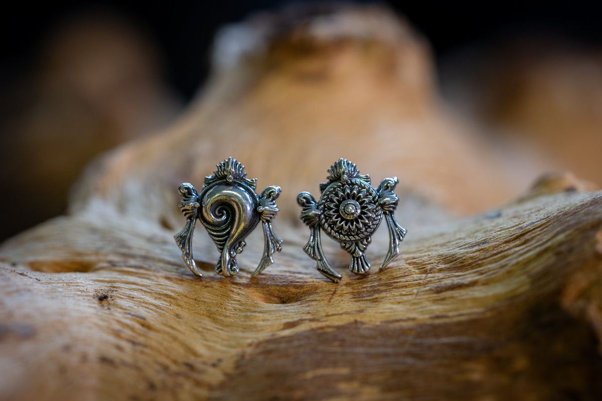 Earrings Shankha Chakra - Sterling silver