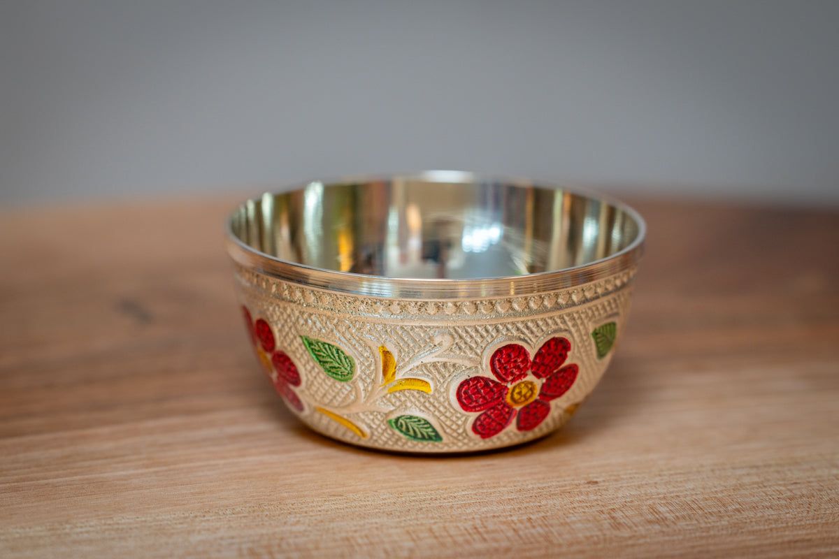 Brass flower design bowl