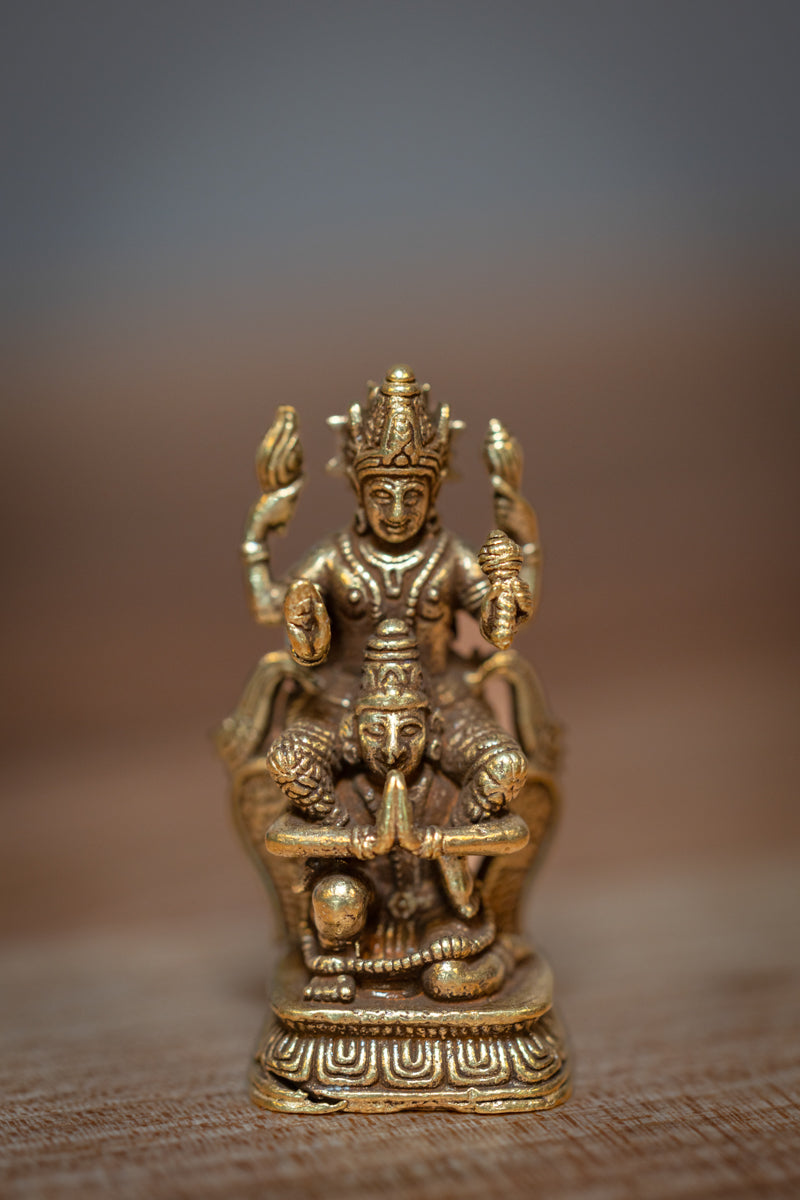 Lord Vishnu Riding on Garuda - mini murti