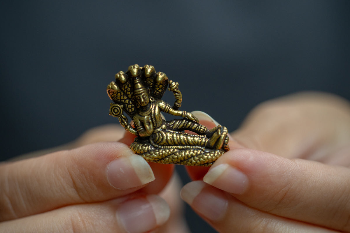 Lord Vishnu on Adishesha - mini murti
