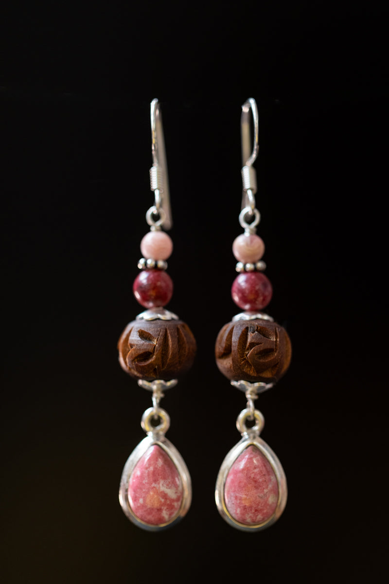 Earrings Thulite Tulsi Dangles