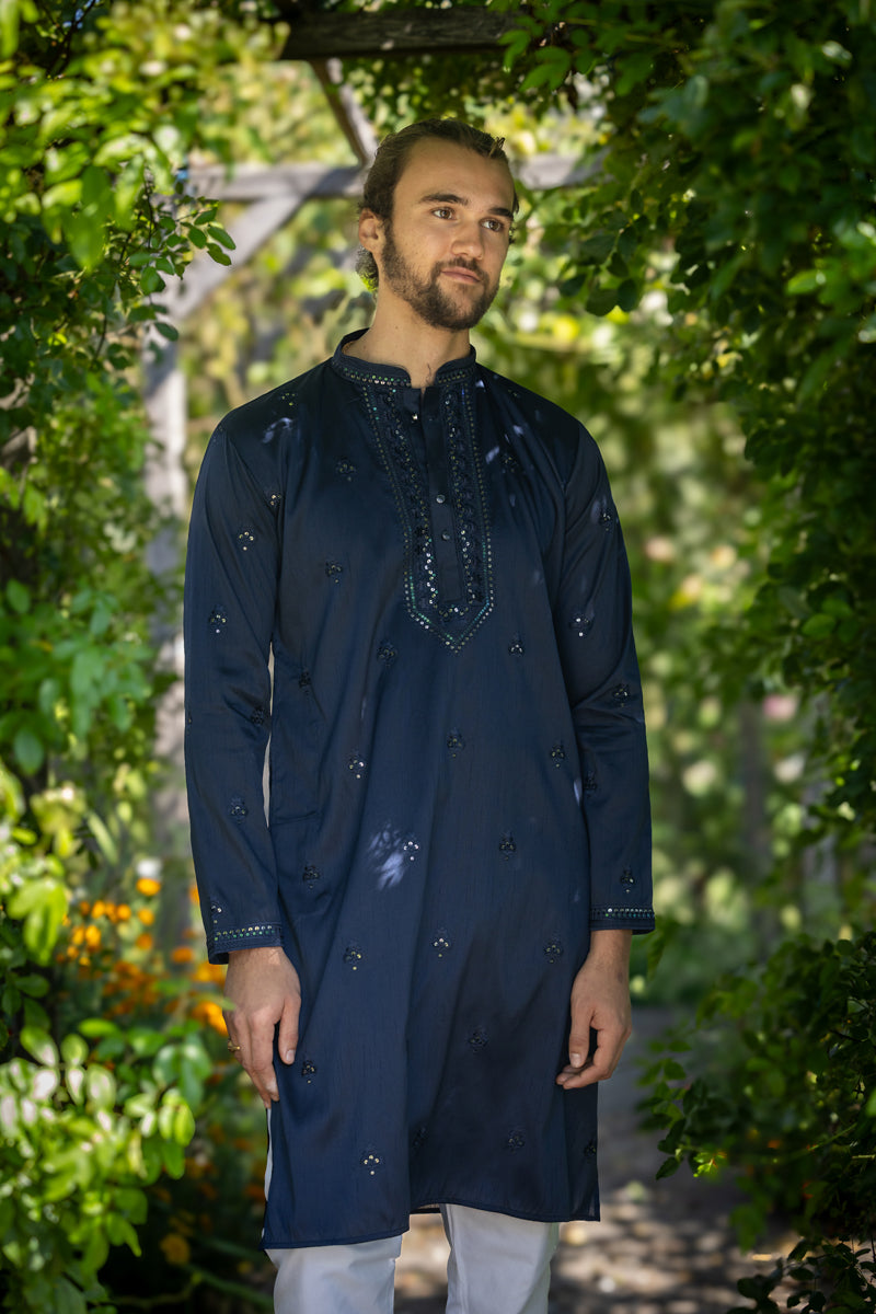 Classic Kurta Set, Dark Blue