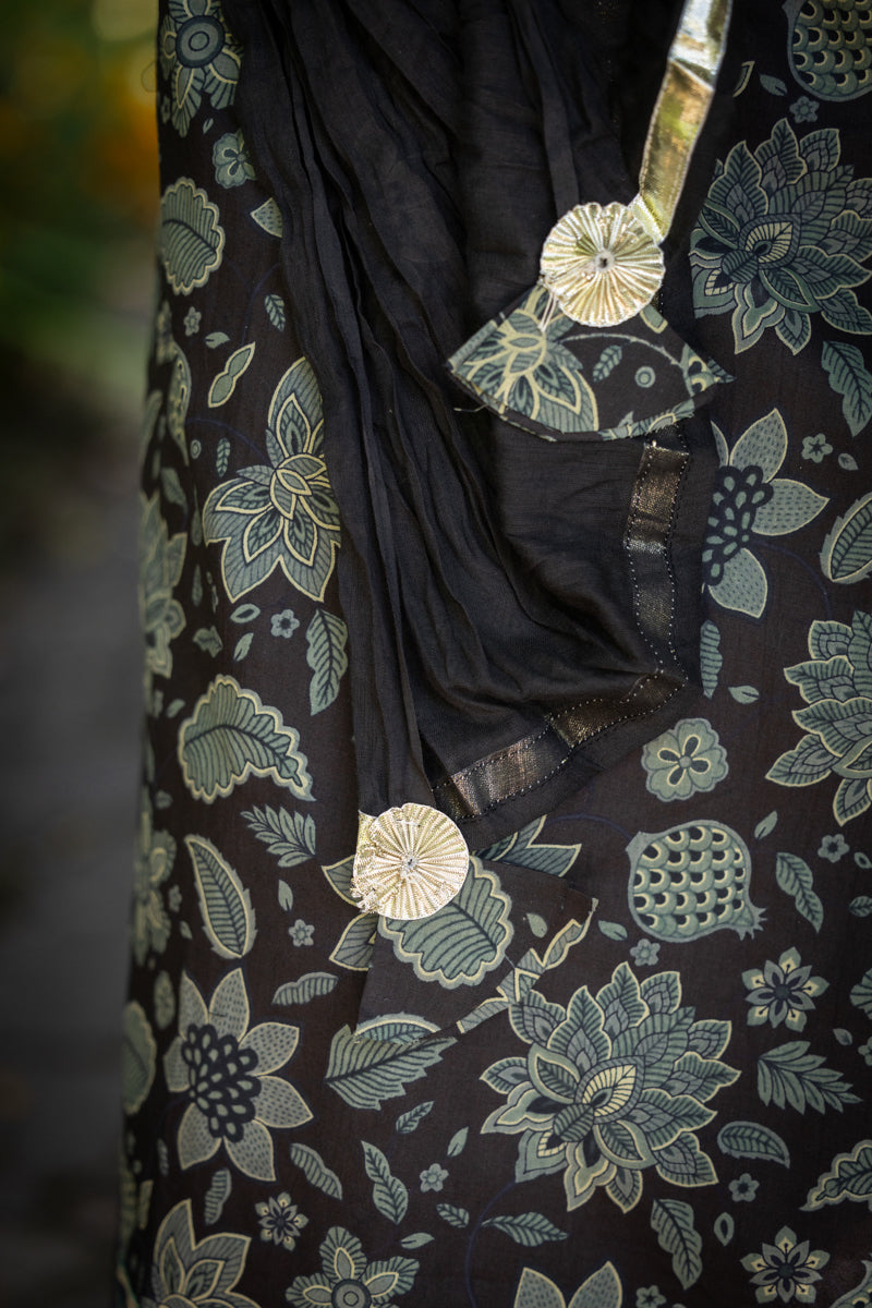 Flared Black Sharara Set