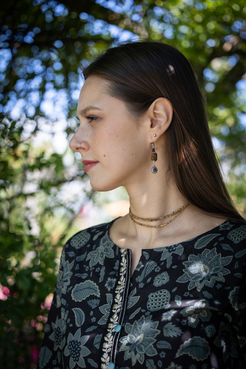 Earrings Amethyst Tulsi Dangles
