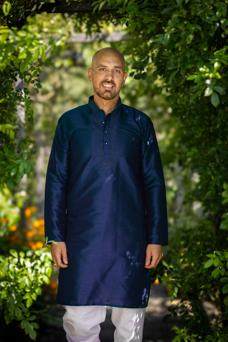 Classic Kurta, Navy Blue