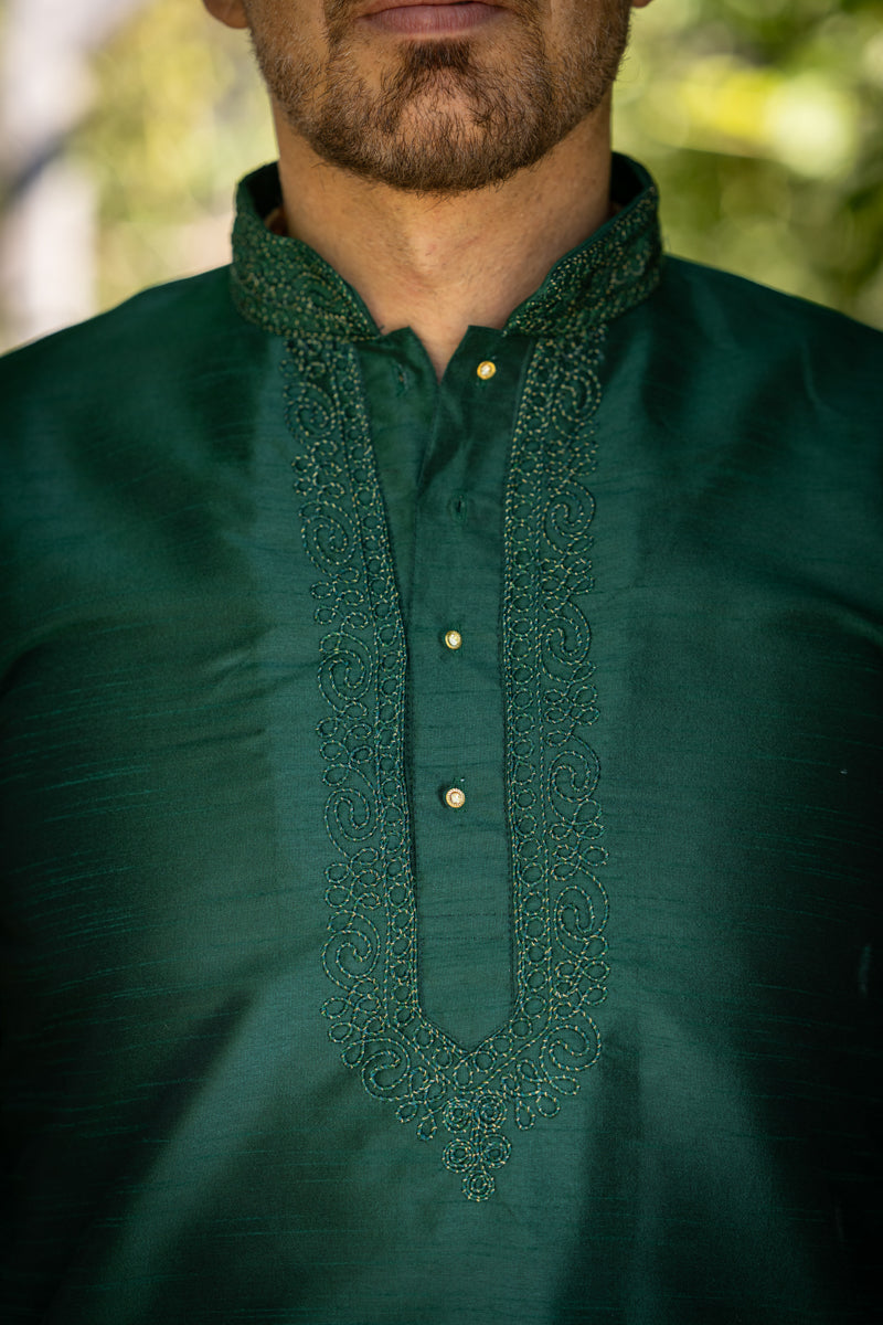 Classic Kurta, Emerald Green