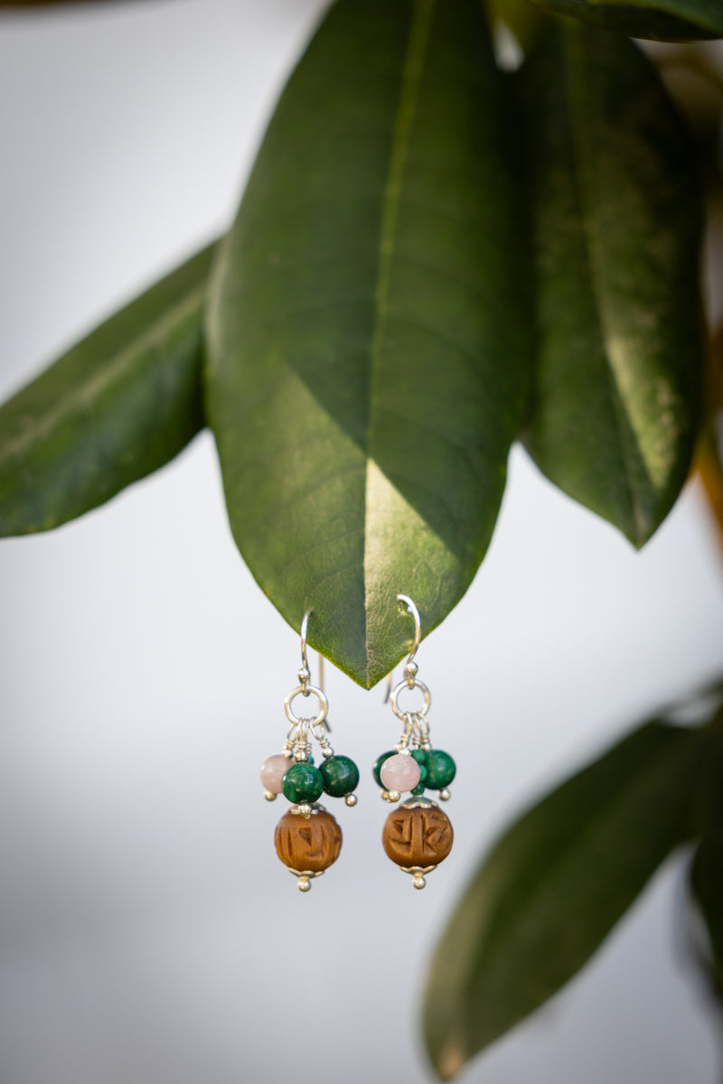 Earrings Malachite Tulsi Small Drops
