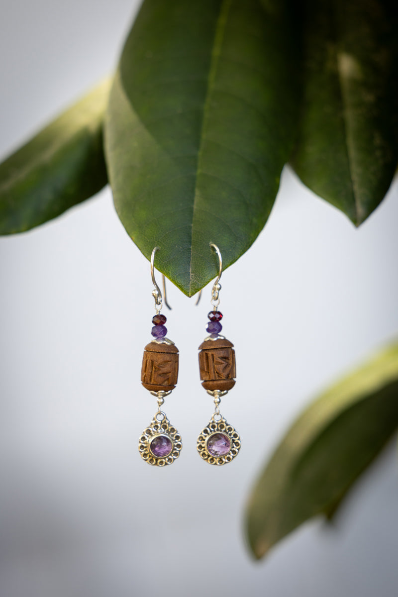 Earrings Amethyst Tulsi Dangles