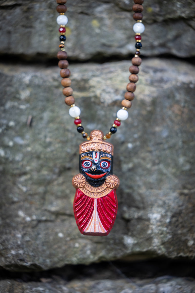 Painted JAGANNATH Tulsi Necklace