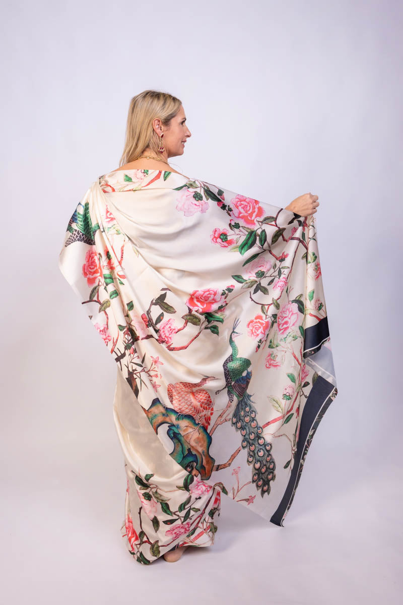 Romance Rose Faux Crepe Digital Print Saree