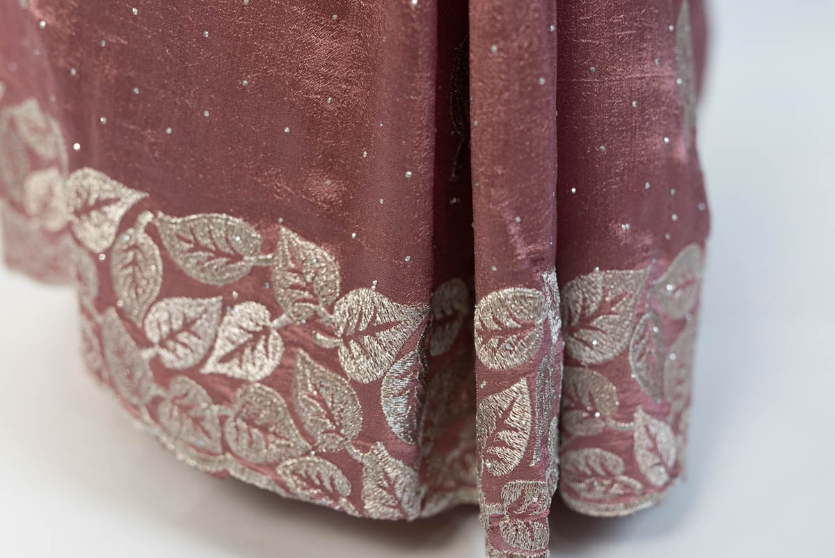 Rouge Rose Chinon Silk Saree