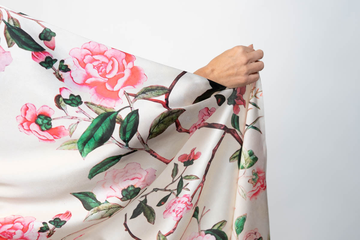 Romance Rose Faux Crepe Digital Print Saree