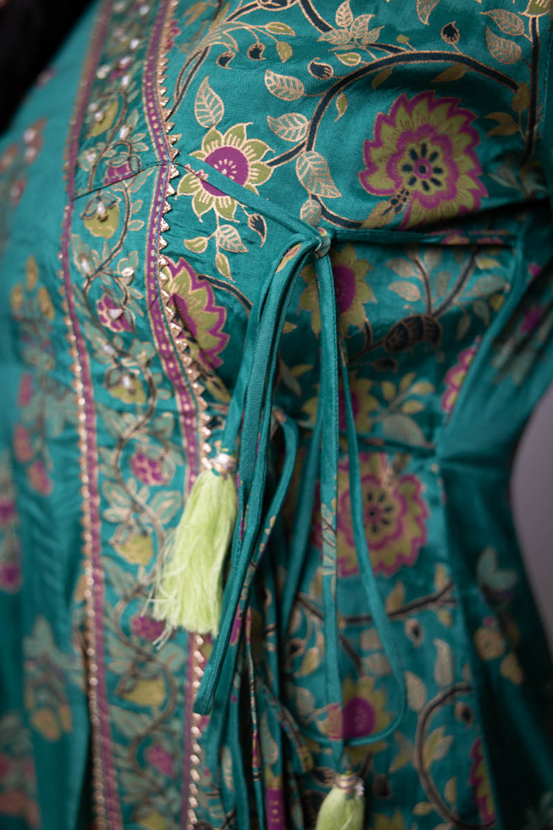 Persian Green Long Anarkali Dress