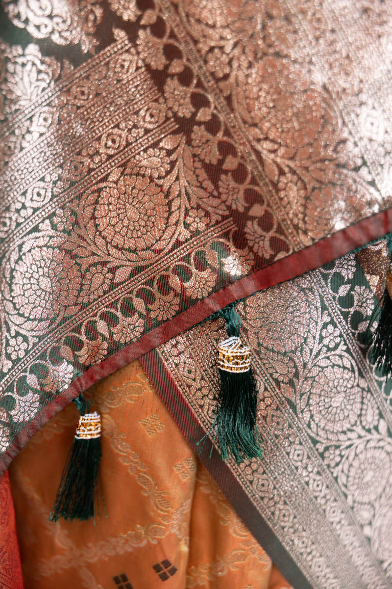 Banarasi Art Silk Traditional Saree Bronze