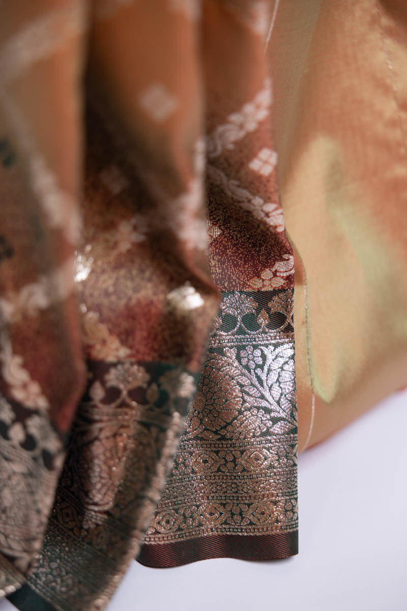 Banarasi Art Silk Traditional Saree Bronze