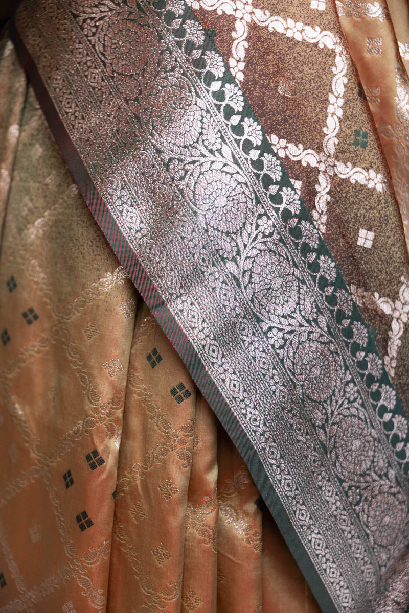 Banarasi Art Silk Traditional Saree Bronze