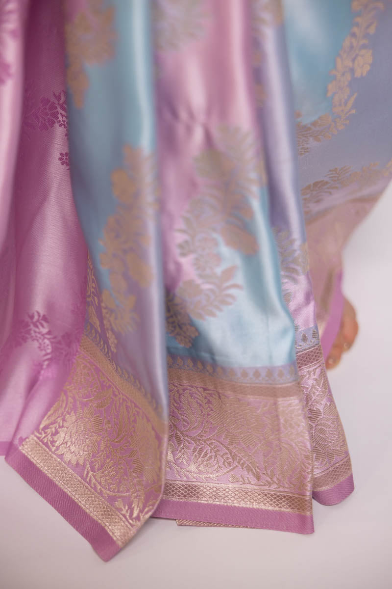 Rainbow Falls Satin Art Silk Saree