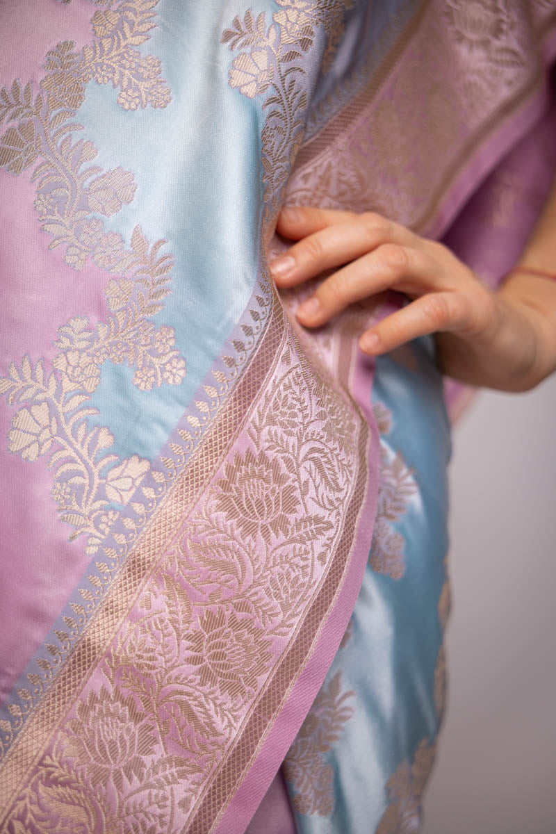 Rainbow Falls Satin Art Silk Saree