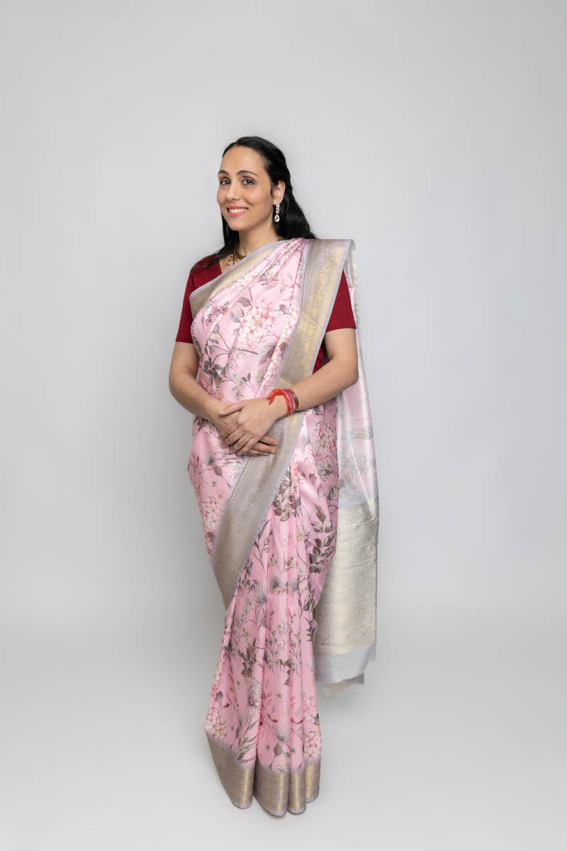 Floral Printed Banarasi Art Silk Saree