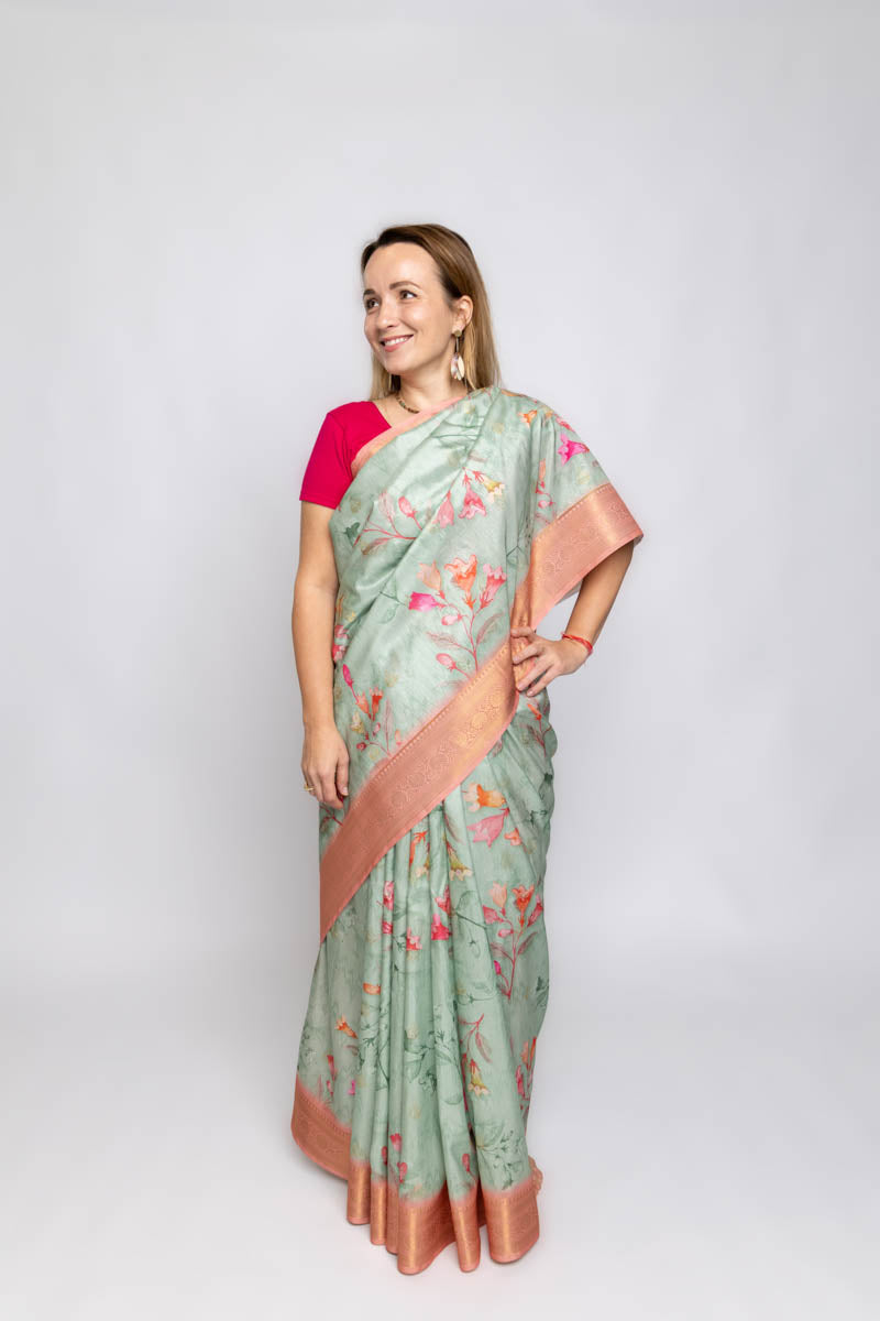 Floral Printed Banarasi Art Silk Saree