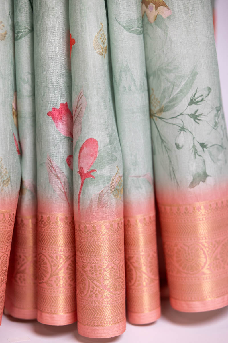 Floral Printed Banarasi Art Silk Saree