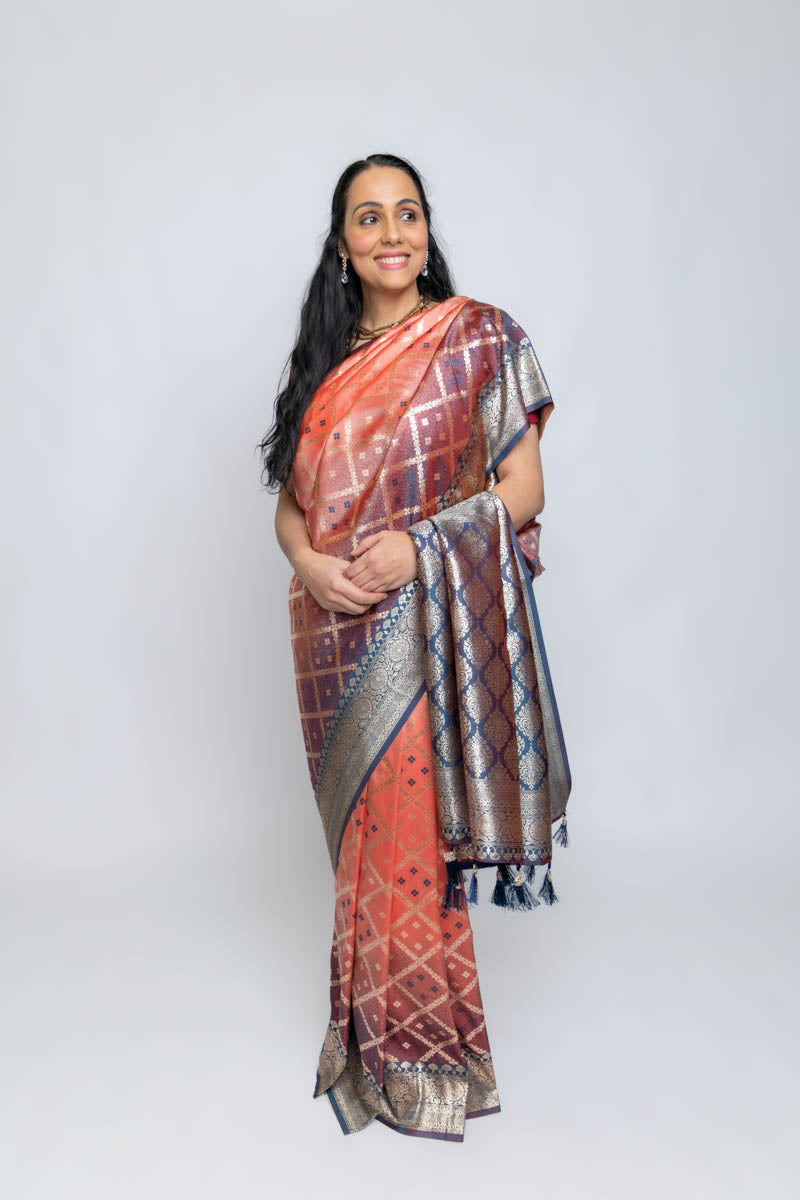 Banarasi Art Silk Traditional Saree Peach Pink