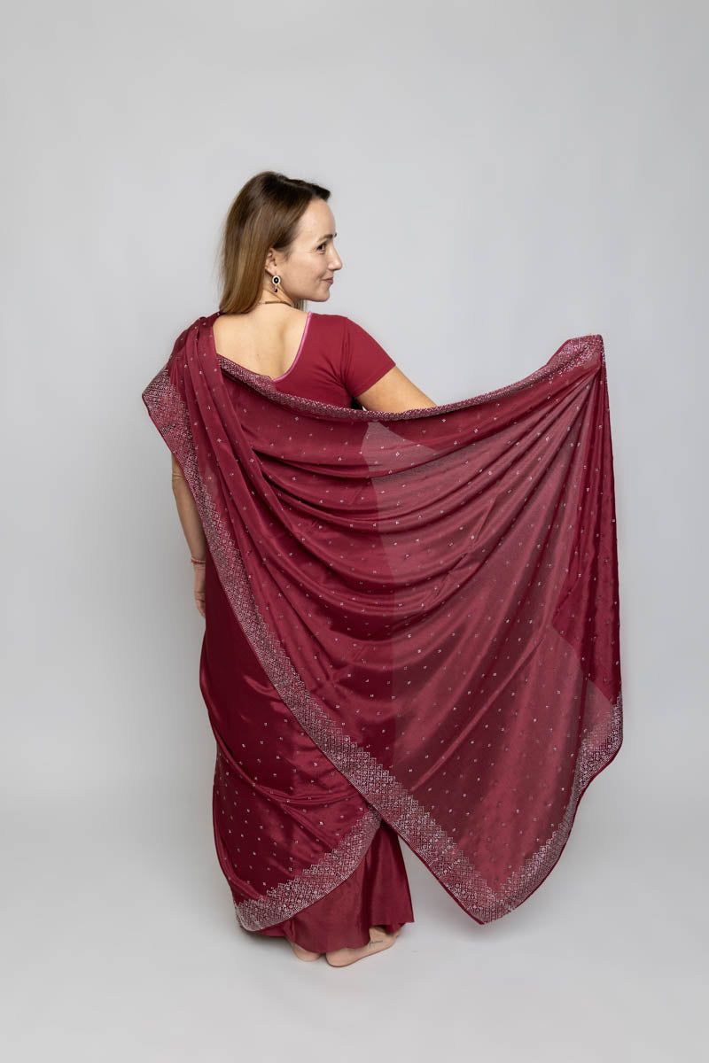 Cranberry Red Saree