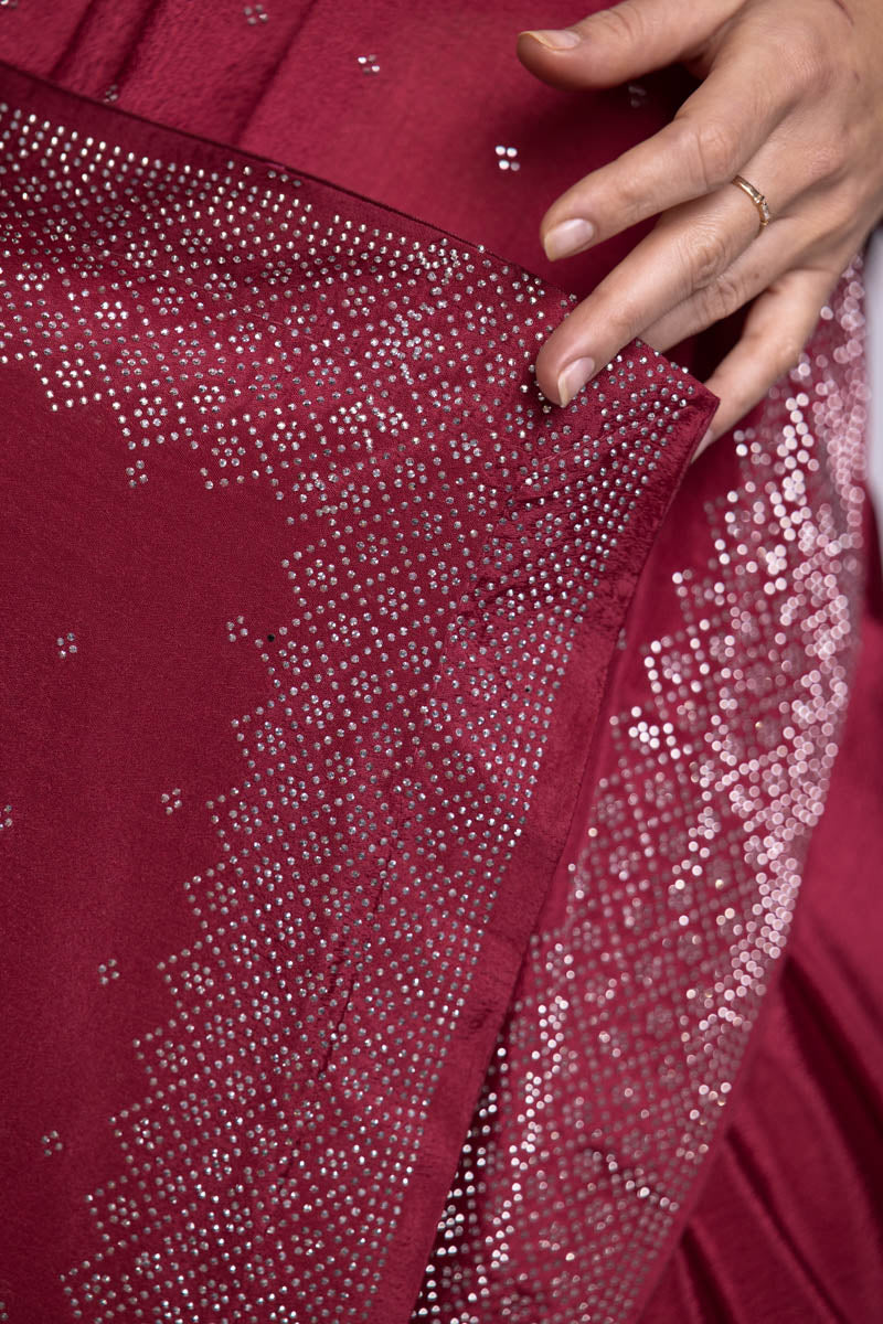 Cranberry Red Saree